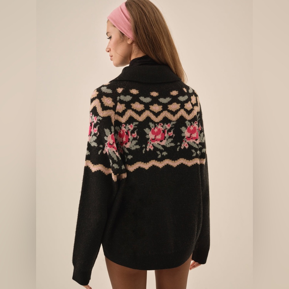 For Love & Lemons Ski Lodge Zip-Up Sweater - Picture 2 of 5